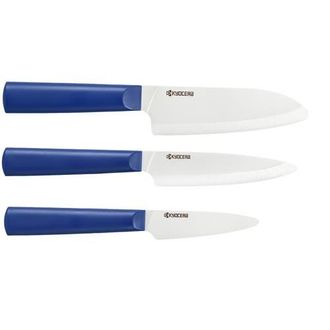 Kyocera INNOVATIONwhite 3 Piece Ceramic Knife Set in Blue at Nordstrom