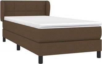 vidaXL Cama Box Spring Con Colch&oacute;n Tela Marr&oacute;n Oscuro 100x200 Cm Vidaxl