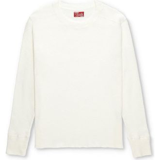 Fortela Geremia Waffle Knit Jersey in White at Nordstrom, Size Xx-Large