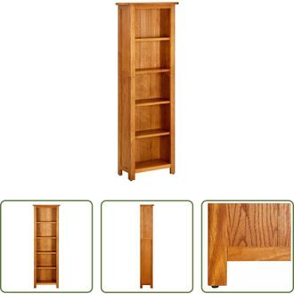 vidaXL vidaXL Libreria in legno massello - Libreria a 5 Ripiani 45x22x140 cm in Legno Massello di Rovere