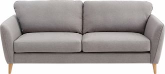 HOME AFFAIRE 3-Sitzer »MARSEILLE 3er Sofa 206 cm, Cord, Flachgewebe, Struktur, Webstoff« Massivholzbeine Eiche, Landhausstil, Wellenunterfederung