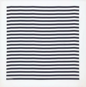 Dolce & Gabbana logo-print striped silk scarf - women - Silk - One Size - White