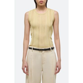 Helmut Lang Open Back Semisheer Sleeveless Sweater in Butter at Nordstrom Rack, Size Medium