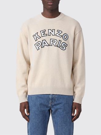 Kenzo Maglia girocollo in lana merino con logo jacquard