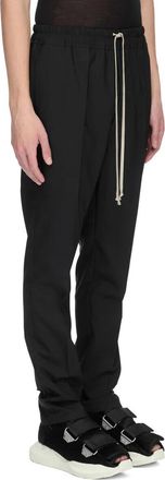 Rick Owens Mens Pantalon Drawstring Slim Long Noir Black Trousers