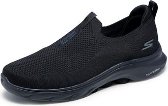 Skechers Mens Go Walk 7 Sneaker, Black/Black, 7