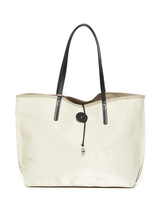 Jack Gomme linen tote bag - unisex - Linen/Flax/Polyurethane/Calf Leather - One Size - White