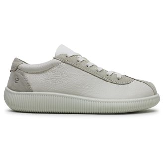 Ecco Ecco Soft Zero Leather Womens Lace Up Trainers - White Shadow White - Size:UK 8-8.5