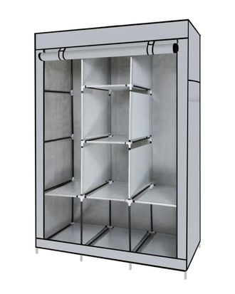 J&V Textiles Portable Free Standing Closet With 8 Storage Shelves