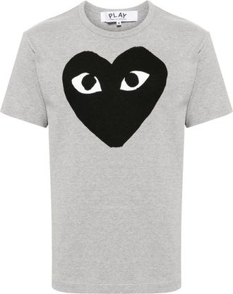 Comme Des Garçons signature heart print cotton T-shirt - unisex - Cotton - S - Grey