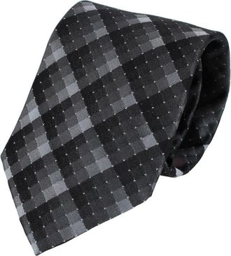 Trafalgar Store Falcon Grey and Silver Micro Square Business Silk Necktie at Nordstrom