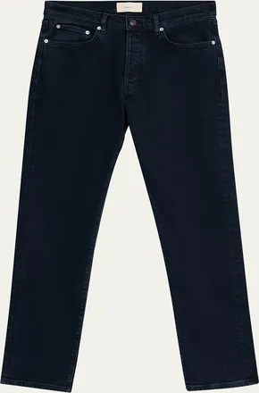 Jeanerica Mens Casual Dark Blue Denim Straight-Leg Jeans