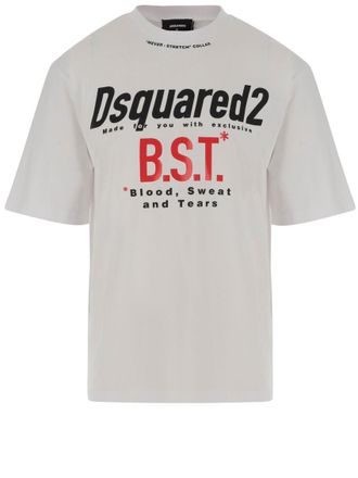 Dsquared2 White Graphic Crew Neck T-Shirt