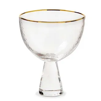Tag Maeve Footed Glass with Gold Rim - Elegant Drinkware in Clear at Nordstrom