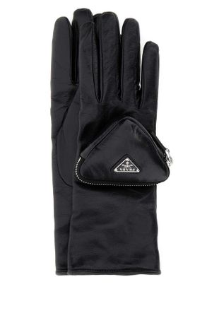 Prada Black Leather Gloves