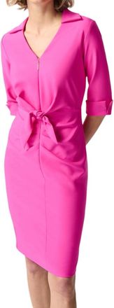 Joseph Ribkoff Vneck Collared Dress In Ultra Pink