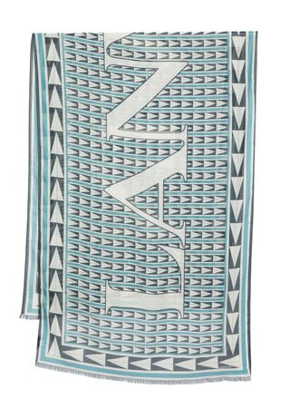Lanvin Sjaal met geometrische print - Blauw