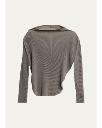 Issey Miyake Misty Pleats Long-Sleeve Top