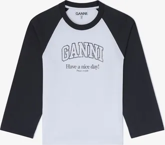 Ganni White Basic T-shirt - Size XS Organic Cotton
