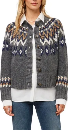 Fifteen Twenty Alina Mixed Media Cardigan in Multi at Nordstrom, Size X-Small
