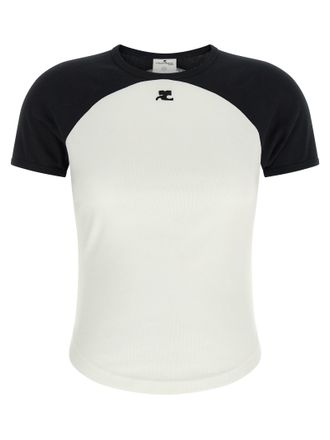 Courr&egrave;ges Womens Circle Contrast T-Shirt