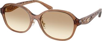 Coach HC8445D CBY85 Asian Fit 565413 Womens Sunglasses Brown Size 56