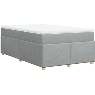 vidaXL Vidaxl - Cama Box Spring Con Colch&oacute;n Tela Gris Claro 120x190 Cm