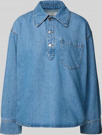 Mango Relaxed Fit Jeansbluse mit Brusttasche in Jeansblau, Gr&ouml;&szlig;e XS