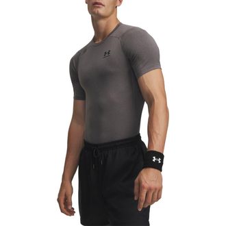 Under Armour HeatGear Armour Compression Performance T-Shirt in Carbon Heather at Nordstrom, Size Xx-Large