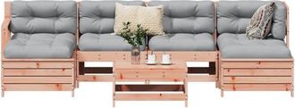 vidaXL Juego De Sof&aacute;s De Jard&iacute;n 7 Pzas Madera Maciza De Abeto Douglas Vidaxl