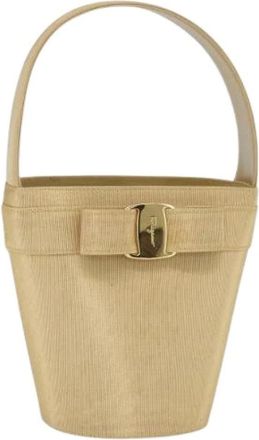 Ferragamo Pre-owned Canvas Bucket Bag - Dames - Vintage Tas - Geel - ONE Size - Vintage