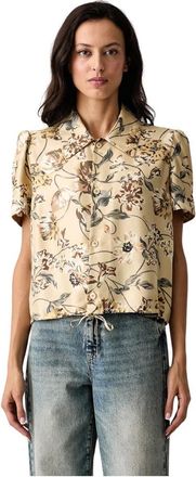 Kenzo Camicia con stampa floreale e coulisse - - Blouses & Shirts - Donna - Beige - S