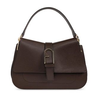 Furla Tassen, Dames, Bruin, ONE Size, Leer, Flow Medium Bag