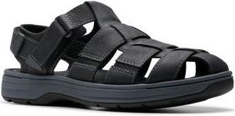 Clarks Saltway Cove Fisherman Sandal in Black Leather at Nordstrom Rack, Size 11.5