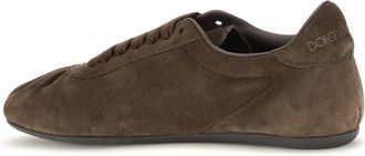 Dolce & Gabbana Womens Low-Top Suede Sneakers Black Upper: Trainers