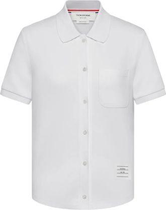 Thom Browne short-sleeve shirt - women - Cotton/Lycra - 36 - White