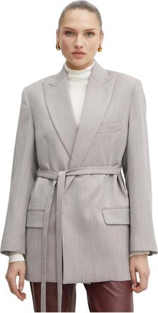 Victoria Beckham Blazer con Cintur&oacute;n - Jackets - Mujer - Gris - M