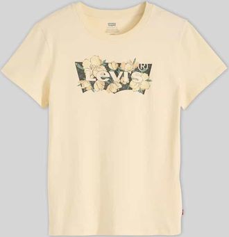 Levi's Regular Fit T-Shirt mit Logo-Print in Pastellgelb, Gr&ouml;&szlig;e XL