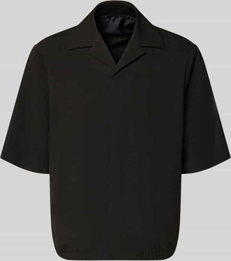 Lindbergh Lindbergh Relaxed Fit Hemdjacke mit Reverskragen in Black, Gr&ouml;&szlig;e XXXL