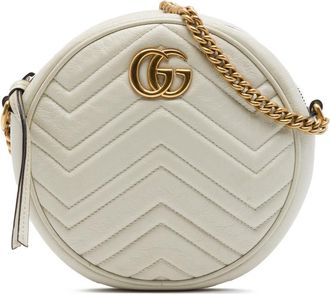 Gucci Pre-owned Gucci Mini GG Marmont Matelasse Calfskin Round Crossbody Ladies 7B56LQ5TFVF000XE