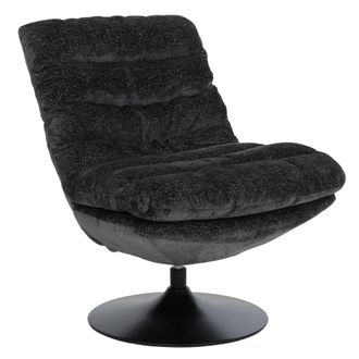 Hhg [nunca Usado] Sill&oacute;n De Sal&oacute;n Hhg-190, Sill&oacute;n De C&oacute;ctel/tapizado/relax, Giratorio, Tejido De Chenilla (470 G/m&sup2;), &Ouml;ko-tex, Acero, Gris Oscuro
