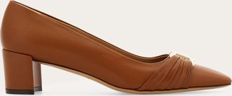 Ferragamo Donna Pump ornamento Gancini Marrone Taglia 36.5