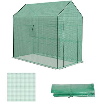 OEM Cubierta De Repuesto Para Invernadero De Jard&iacute;n De 140 X 213 X 190 Cm Con Ventana Y Puerta Con Protecci&oacute;n Uv Para Jard&iacute;n - Verde-crezuo