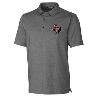 Cutter & Buck Mens Texas Tech Forge Lonestar Pride Polo In Heathered Charcoal