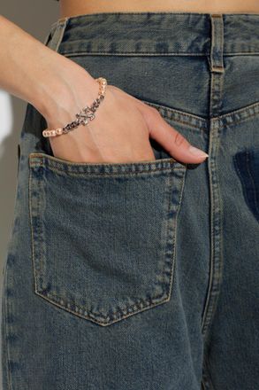 Off-white Bracelet With Glass Pearls, Womens, Silver