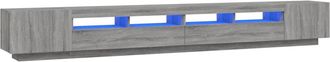 vidaXL Vidaxl - Set Muebles Tv Con Leds 3 Pzas Madera Contrachapada Gris Sonoma