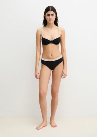 Marc O'Polo Bikini-Hose MARC OPOLO Contrast Color Binding, Damen, Gr. XL (46), N-Gr, schwarz, Obermaterial: 84% Polyamid, 16% Elasthan, Badehosen Bikini-Hose