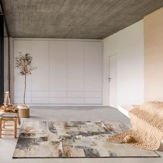 Atticgo Alfombra abstracta beige 140x200 cm