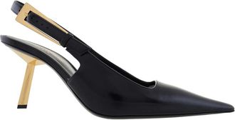 Saint Laurent Lee 75 Leather Slingback Pumps, Brand Size 37 ( US Size 7 )