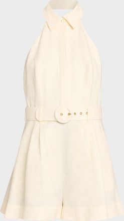 Zimmermann Awaken Linen Halter Playsuit